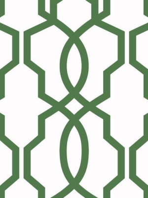 Hourglass Trellis Wallpaper In Green From The Geometric Resource Collection By York Wallcoverings