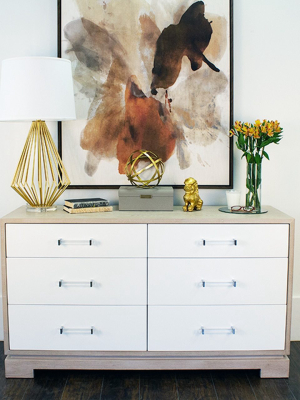 Crawford 6 Drawer Chest With Acrylic & Nickel Hardware