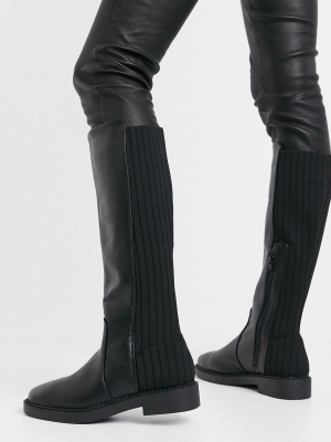 Asos Design Carson Chunky Flat Knee Boots