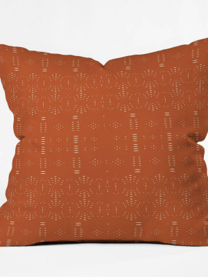 16"x16" Grace Saona Pattern Terracota Throw Pillow Red - Deny Designs
