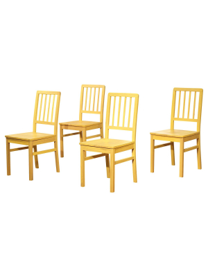 Set Of 4 Camden Slat Back Dining Chair Wood - Tms