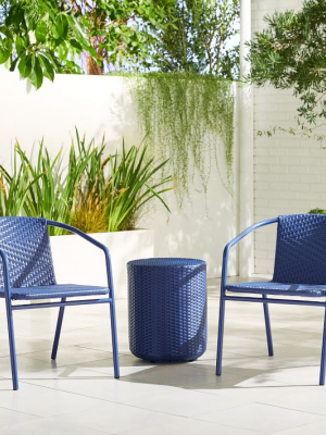 All-weather Wicker Stacking Chairs & Side Table Set