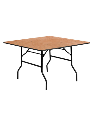 Flash Furniture 4-foot Square Wood Folding Banquet Table