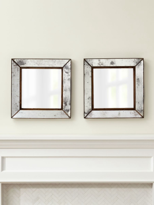 Dubois Small Square Wall Mirrors, Set Of 2