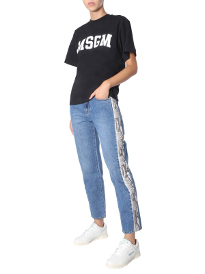 Msgm Contrast Paneled Jeans