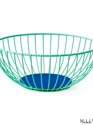 Iris Wire Basket Mint And Blue Large