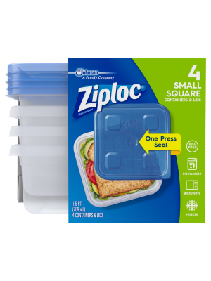 Ziploc Small Square Containers - 4ct