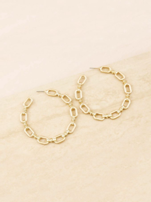 Geometry 18k Gold Plated Hoop Earrings