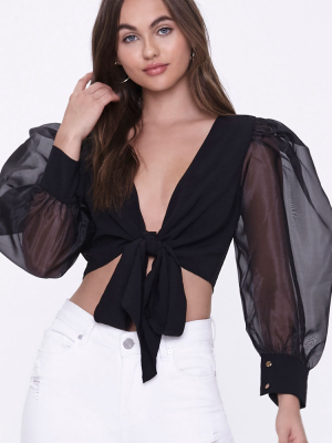 Plunging Tie-front Top