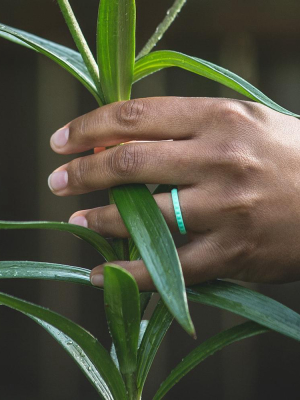 Pyramid Stackable Silicone Ring - Mint Green