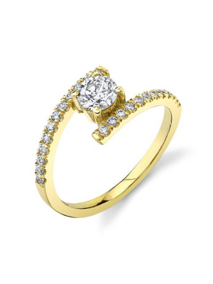 Split Shank Ring With Diamond Solitaire