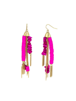 Carol Dauplaise Fringe Drop Earrings