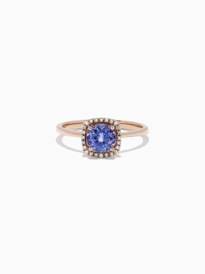 Effy Tanzanite Royale 14k Rose Gold Tanzanite And Diamond Ring, 0.81 Tcw