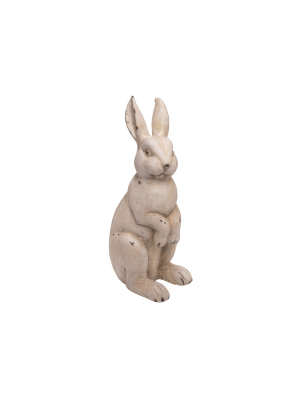 Transpac Resin 17 In. White Easter Standing Bunny Statuette