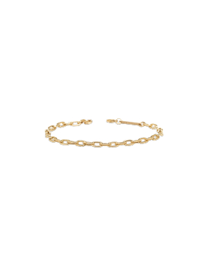 14k Medium Square Link Chain Bracelet