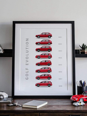 Volkswagen Golf Evolution Car Poster