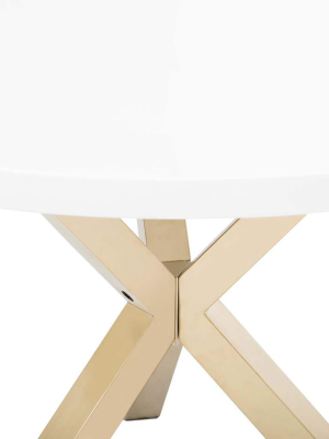 Remi Dining Table, White/gold