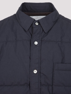 Sacai Quilted Buttoned Shirt Jacket