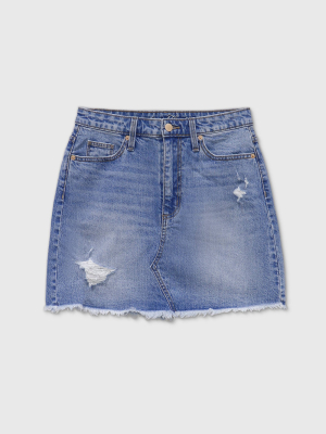 Women's High-rise Mini Jean Skirts - Universal Thread™ Medium Blue