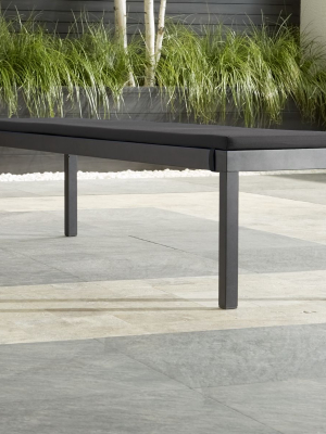 Alfresco Ii Grey Dining Bench With Charcoal Sunbrella ® Cushion