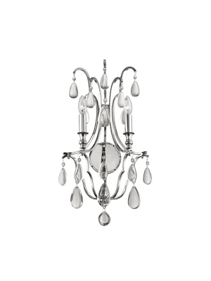 Crawford 2 Light Wall Sconce Polished Nickel