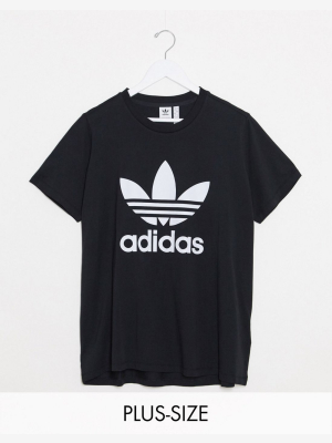 Adidas Originals Plus Trefoil T-shirt In Black