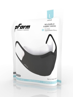 Pform Reusable Fabric Essential Face Mask With 3 Replacement Filters - Large - Graphite - 4pk