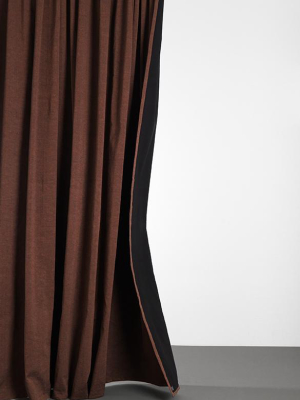 Belize Col. Copper Red / Black - Linen & Cotton Curtains - Extra Wide