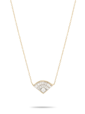 Deco Baguette Fan Necklace