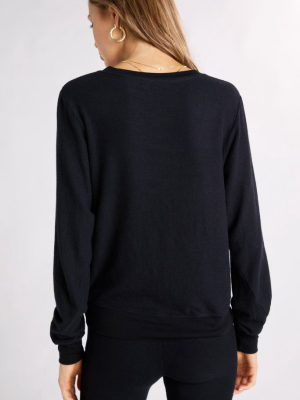 Beach Baggy Jumper Deep V  | Jet Black Poly Dye