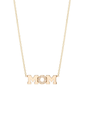 14k Gold 3 Letter Pave Diamond Necklace