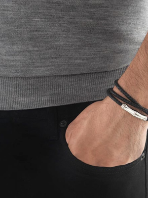 Men's Triple-wrap Leather Bracelet