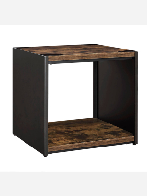 24" Steel Plate And Wood Side Table - Saracina Home