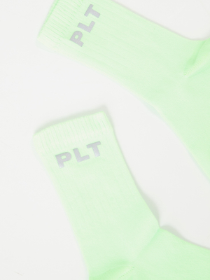 Prettylittlething Neon Green Reflective Socks