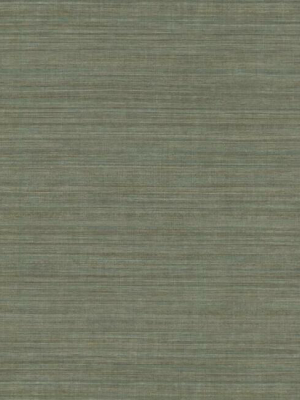 Silk Elegance Vinyl Wallpaper In Grey-blue From The Ronald Redding 24 Karat Collection By York Wallcoverings