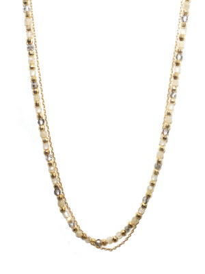 Double Strand Bead & Chain Necklace