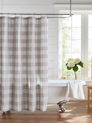 Farmhouse Living Buffalo Check Shower Curtain - 72" X 72" - Elrene Home Fashions