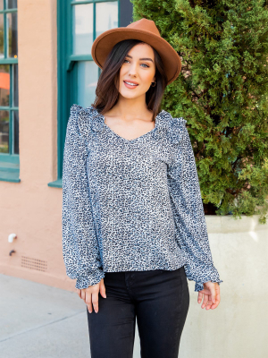 Celeste Top - Small Blue Cheetah