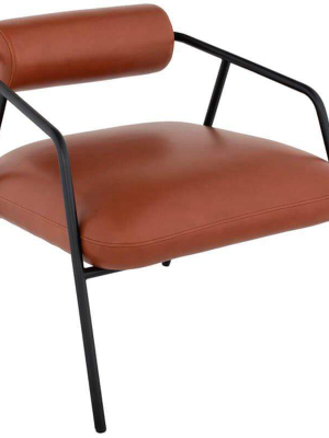 Cyrus Leather Occasional Chair, Rust