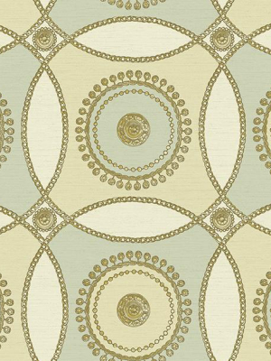 James Circles Wallpaper In Yellows And Greens By Carl Robinson For Seabrook Wallcoverings