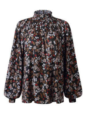 'hiba' Floral High Neck Blouse (3 Colors)