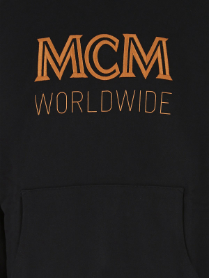 Mcm Logo Embroidered Hoodie