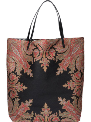 Etro Paisley Pattern Embroidered Tote Bag