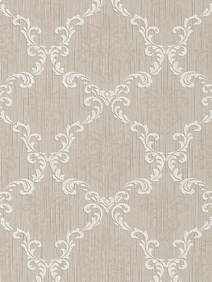 Floral Trellis Wallpaper In Beige Design By Bd Wall