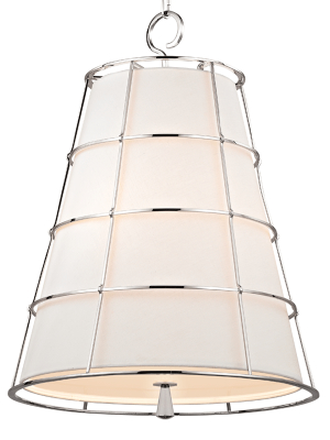 Hudson Valley Lighting Savona 3-bulb Pendant - Polished Nickel & Cream