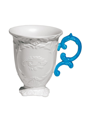 I-mug Porcelain Mug W/ Light Blue Handle