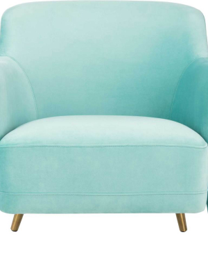 Tobias Velvet Arm Chair Aqua