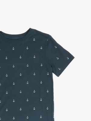 Boys Micro Anchor Print Tee