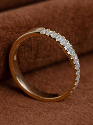 Bold Half Diamond Baguette Ring