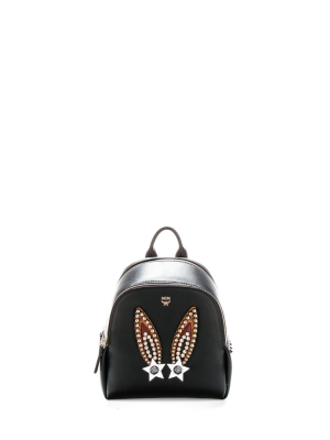 Mcm Stud-embellished Bunny Backpack